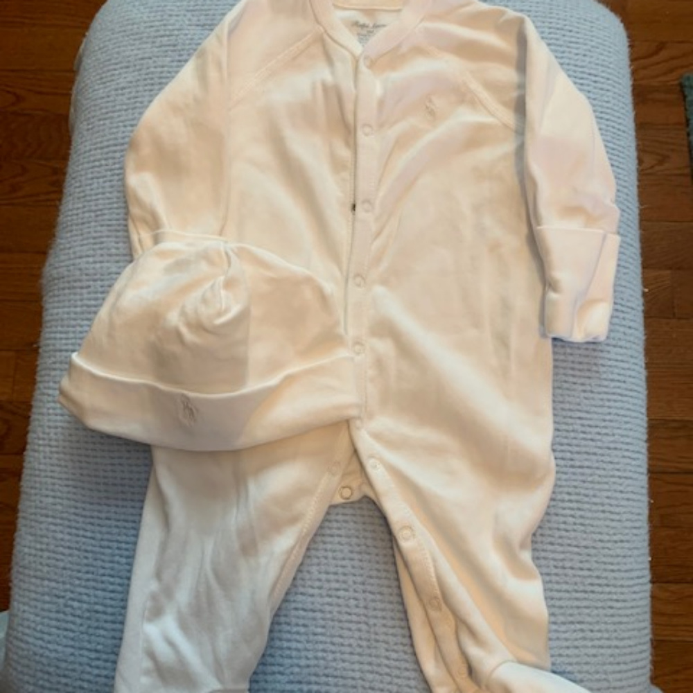 Ralph Lauren Polo Onesie with Hat